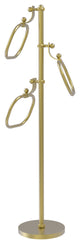 Towel Stand with 9" Oval Towel Rings, Satin Brass