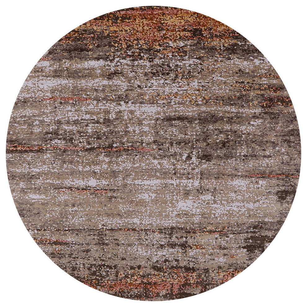 Ahgly Company Indoor Round Mid-Century Modern Area Rugs, 7' Round