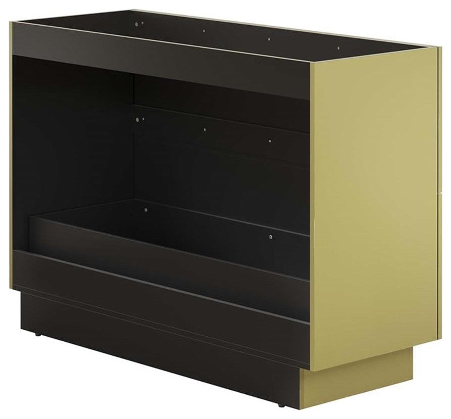 Modway Quantum 48" Modern Wood Bathroom Vanity Cabinet in Gold