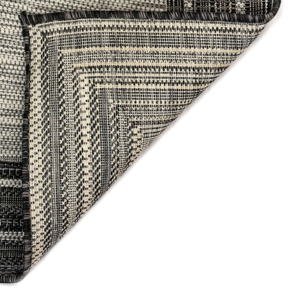 Carmel Multi Border Indoor/Outdoor Rug, Black, 3'3"x4'11"