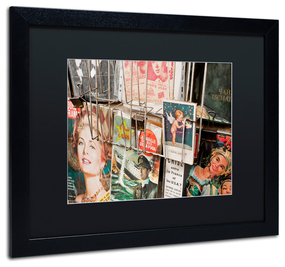 "Magazine Rack" Framed Art by Yale Gurney, Black, Black, 20"x16"