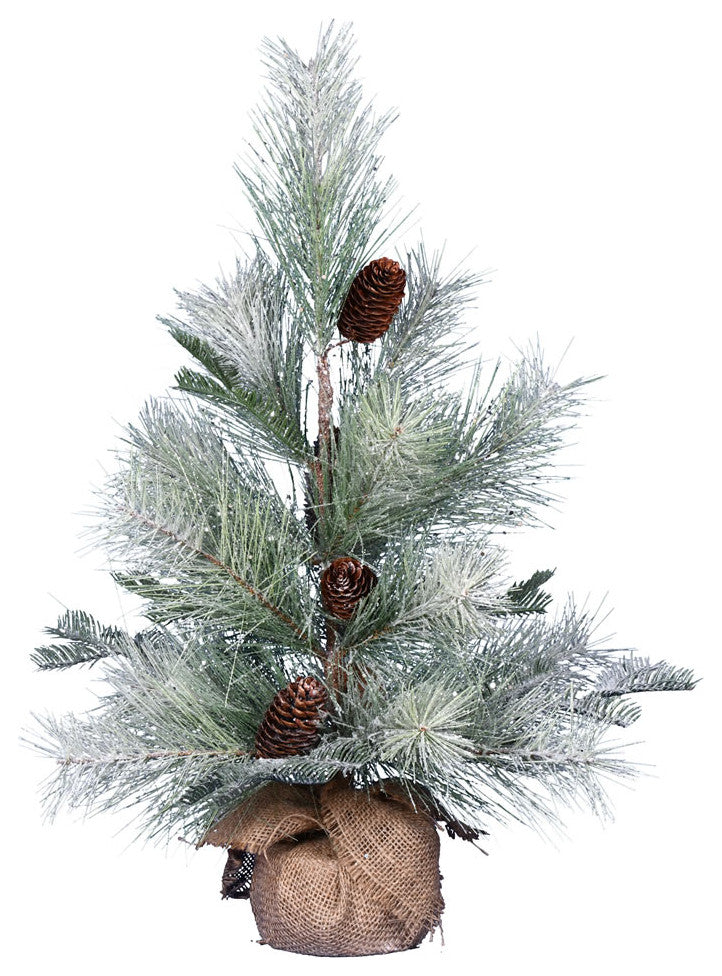 Vickerman D192320 24" Frosted Ansell Pine Artificial Christmas Tree, Unlit