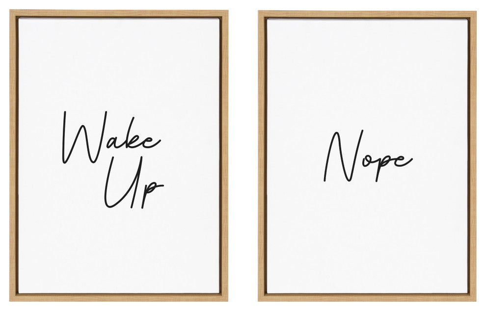 Sylvie Nope Framed Canvas by The Creative Bunch Studio, Natural 2 Piece 18x24