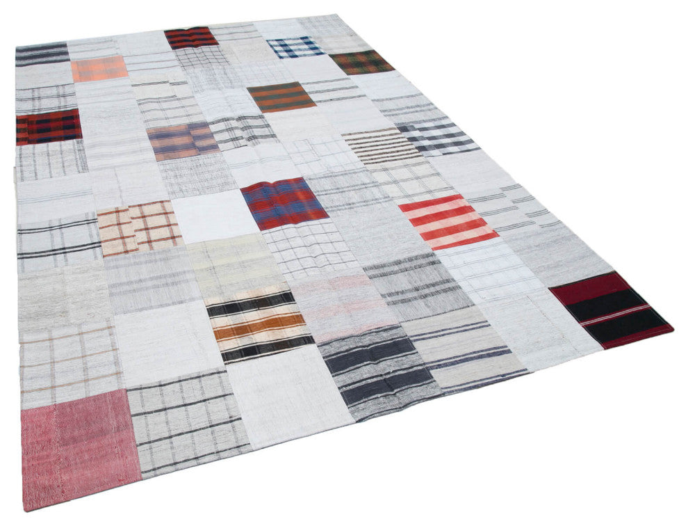 Rug N Carpet - Handmade Anatolian 6' 8'' x 9' 10'' Rustic Patchwork Kilim Rug