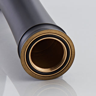 Elegant Waterfall Bathroom Faucet, Single Handle, Solid Brass, Black, Long