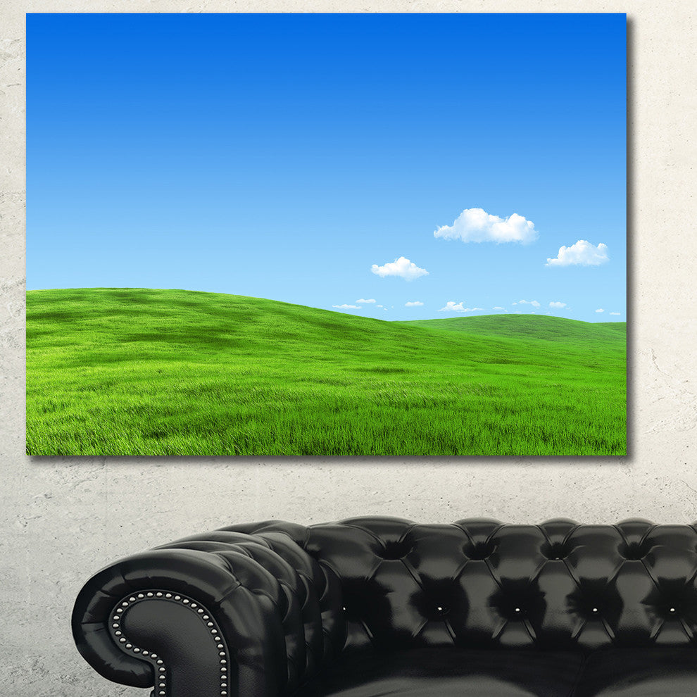 Calm Green Meadow, Landscape Canvas Art Print, 40"x30"