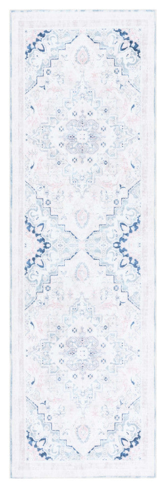 Safavieh Arizona Machine-Washable Collection ARZ324 Rug, Ivory/Aqua, 2'6"x8'