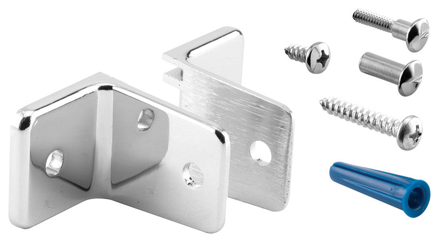 Two Piece Wall Brackets, 1-3/4", Zinc Alloy, Chrome Plated Finish Set