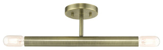 Copenhagen 2-Light Antique Brass Semi-Flush