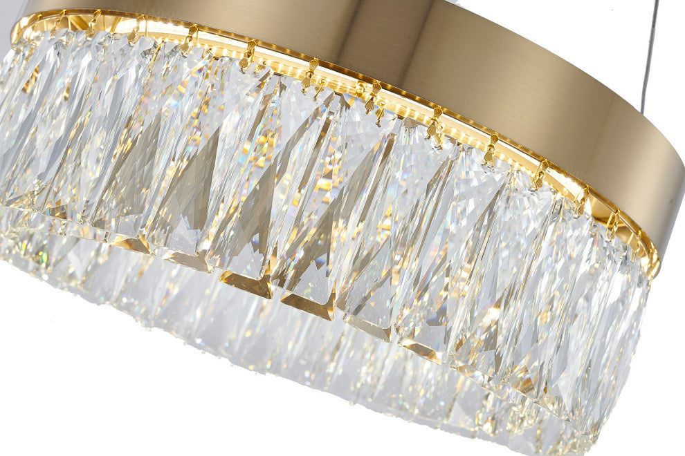Bethel International FT94C24G 1-Light LED Chandelier, Gold