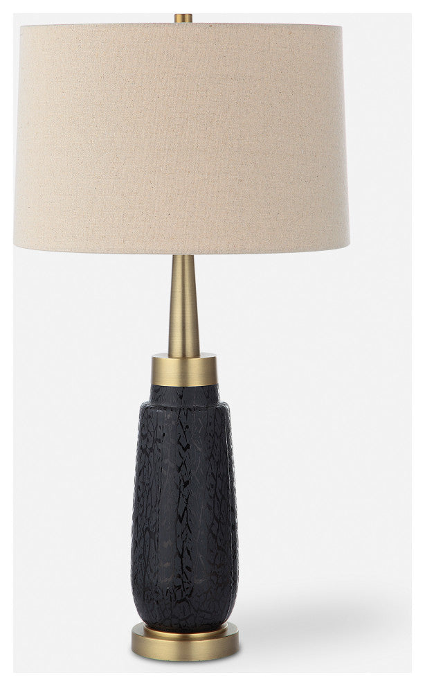 Spyglass Black Wood Grain Table Lamp