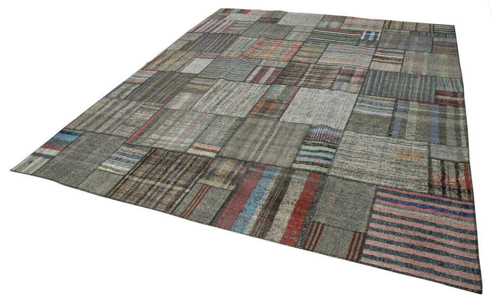 Rug N Carpet - Handmade Anatolian 10' 9'' x 13' 8'' Unique Patchwork Kilim Rug