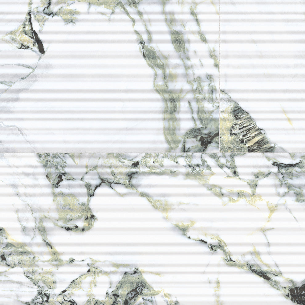 Touche Pleated Deco Jade Porcelain Floor/Wall Tile