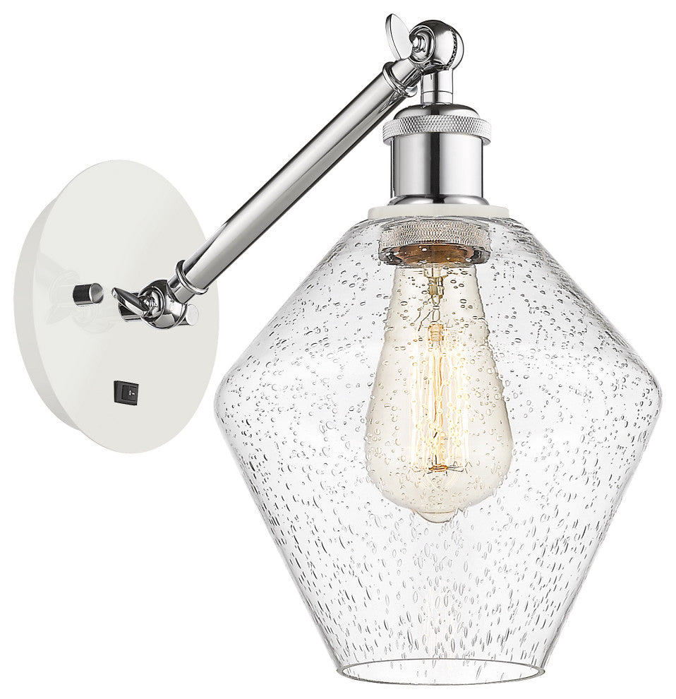 Innovations 317-1W-WPC-G654-8-LED 1-Light Sconce, White and Polished Chrome
