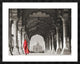 Woman in traditional Sari walking towards Taj Mahal (BW), 40"x32"