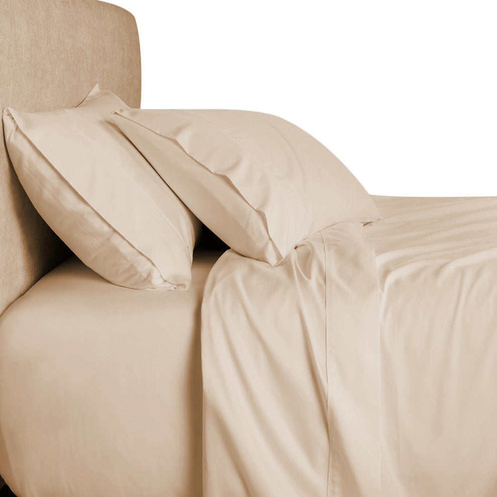 Bamboo 1500 Thread Count Sheet Set And Duvet Cover Set, Full, Beige
