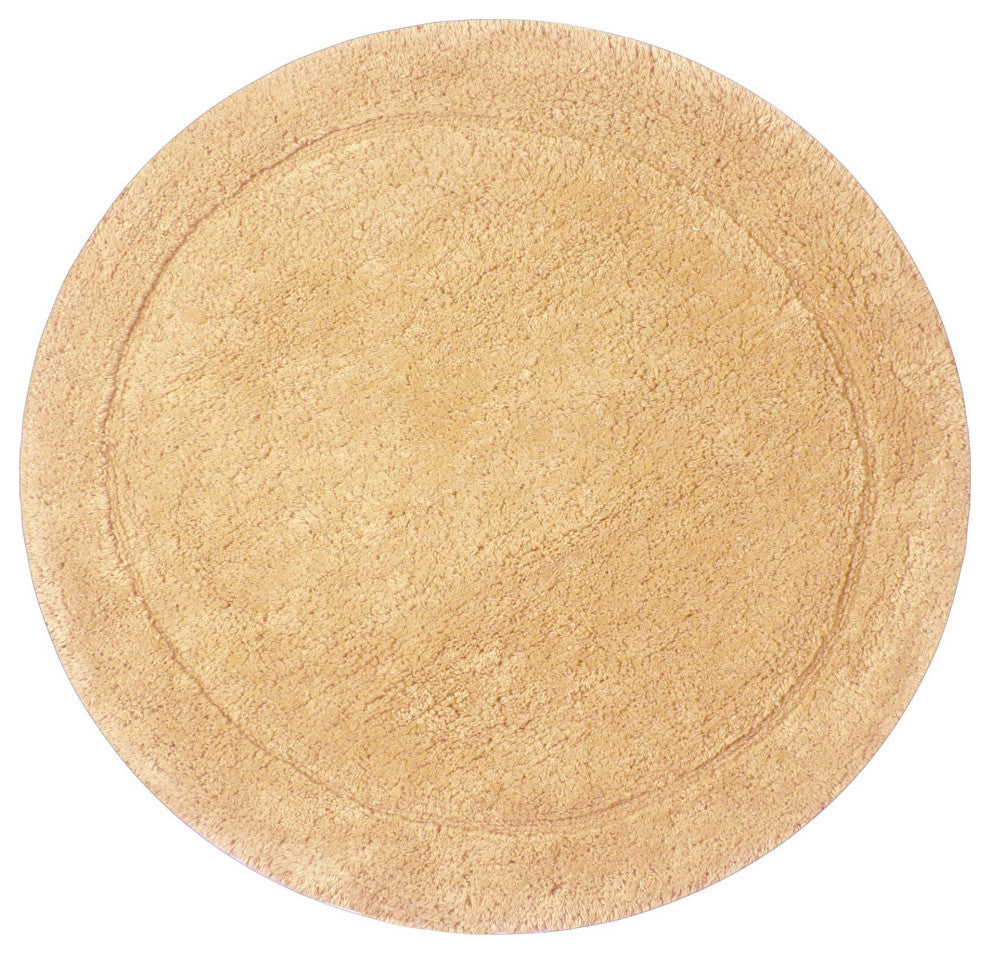 Waterford Absorbent Cotton and Machine washable Bath Rug 22" Round, Yellow