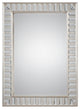 Dazzling Tiled Silver Wall Mirror, Vanity Framed Solid Wood Elegant Venetian