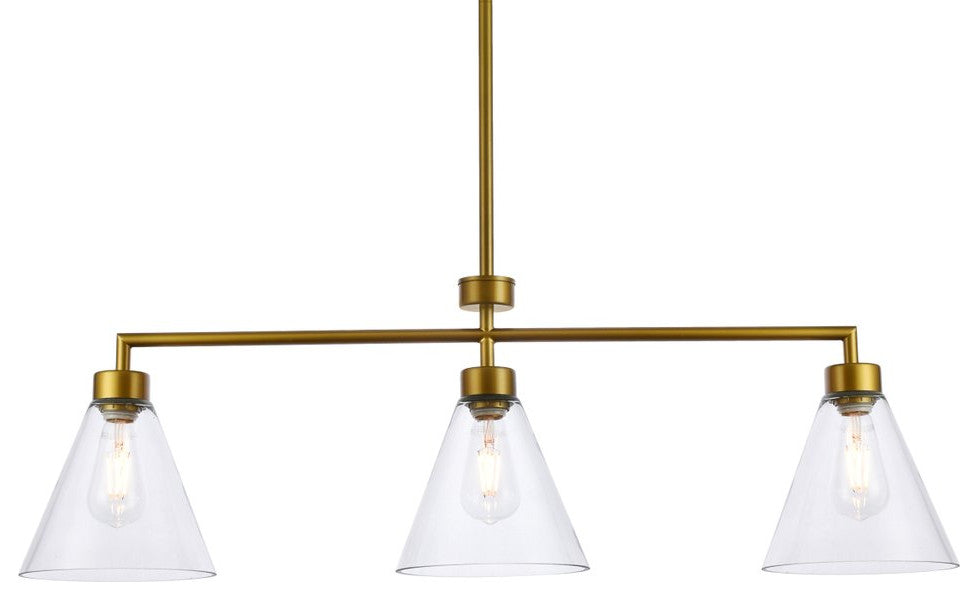 Mira 3-Light Brass Pendant