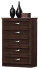 Colburn Modern 5-Drawer Dark Brown Finish Wood Tallboy Storage Chest