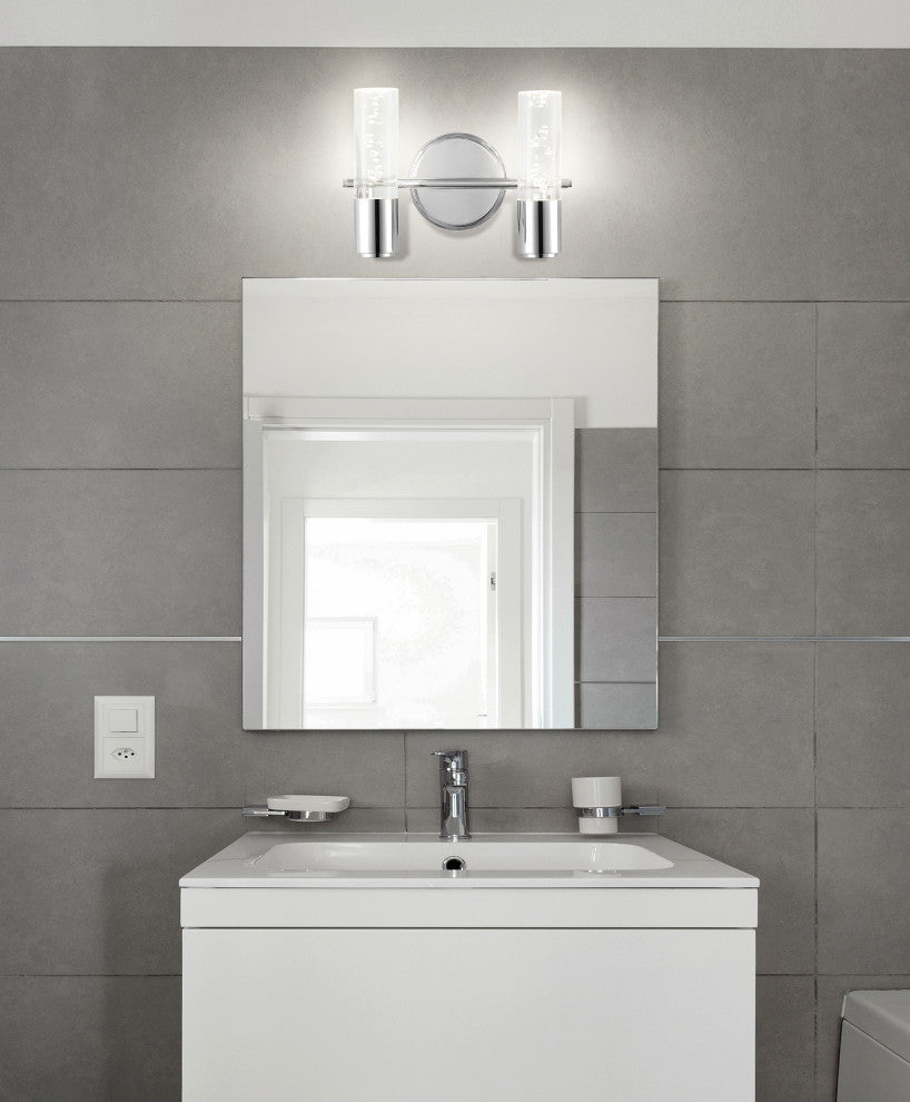 Bolha Bubble Acrylic/Iron Integrated LED Vanity Light, Chrome, 2 - Light(s)