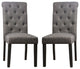 Set of 2 Dining Chairs, Antique Black and Gray