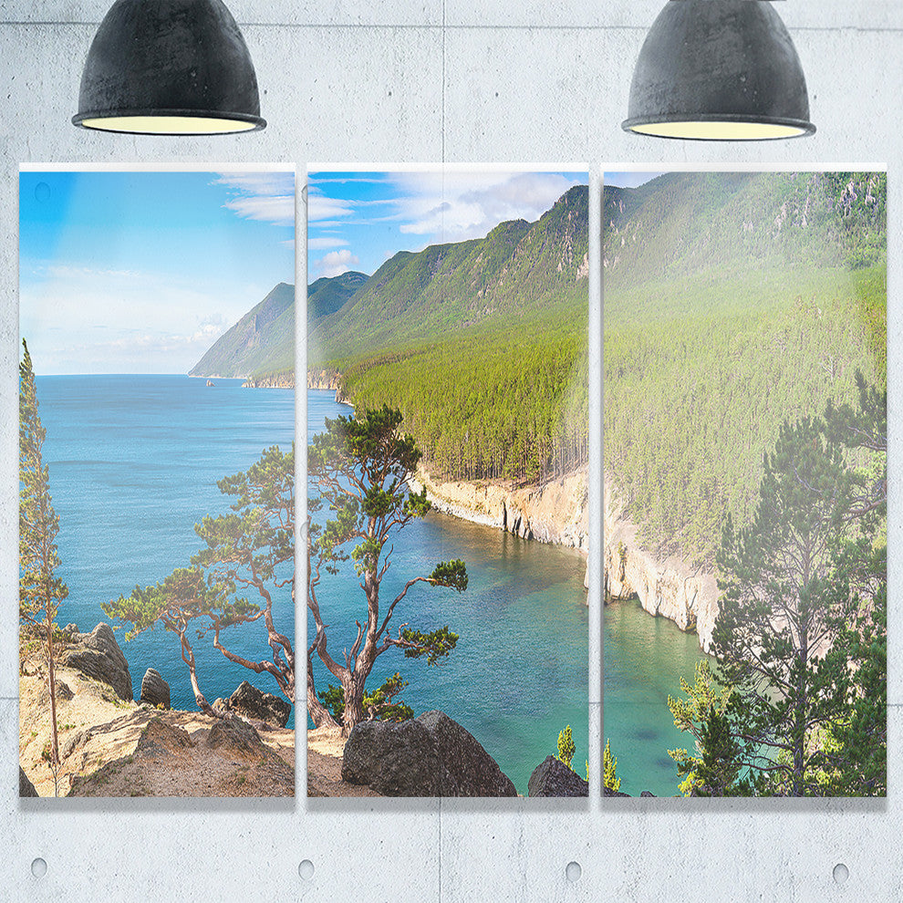 "Lake Baikal on Summer Day" Metal Wall Art, 3 Panels, 36"x28"