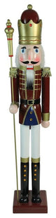 48" Decorative Red King Wooden Christmas Nutcracker with Scepter