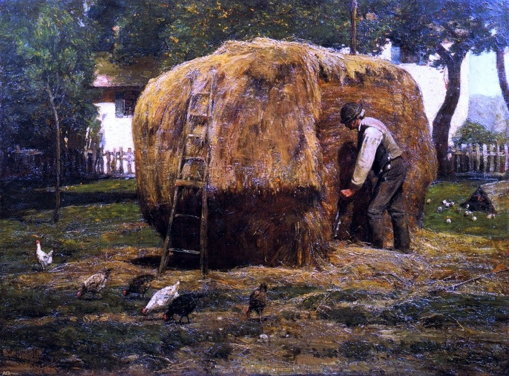 Frederick Childe Hassam The Barnyard, 21"x28" Gallery Wrapped Canvas Print