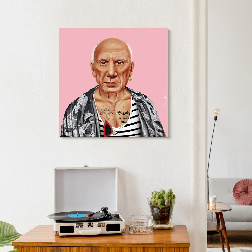 "Hip Pablo Picasso" Frameless Reverse Printed Tempered Art Glass Wall Art