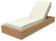 Brixton Chaise Lounge, Wire Brushed Natural Teak Wood, Canvas Natural