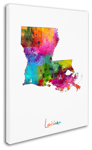 "Louisiana Map" Canvas Art by Michael Tompsett