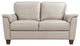 62"L Leather Upholstery Loveseat, Beige