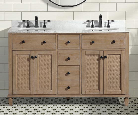 Ari Kitchen and Bath Annie 55" Double Bath Vanity Weathered Fir