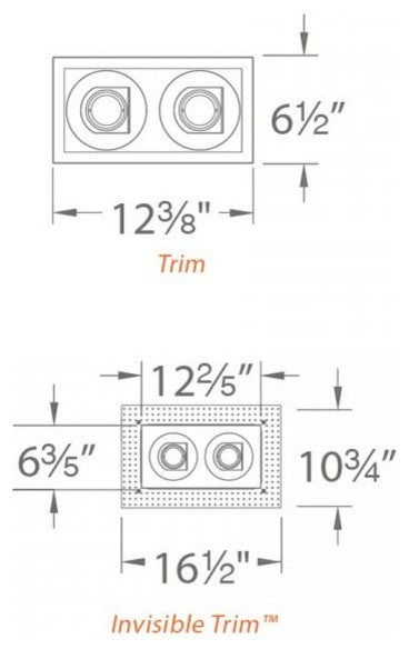 Tesla LED Multiple Two-Light Spot 4000K Invisible Trim With-Light Engine