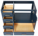 ARIEL Cambridge 42" Right Offset Single Sink Bathroom Vanity Base Midnight Blue