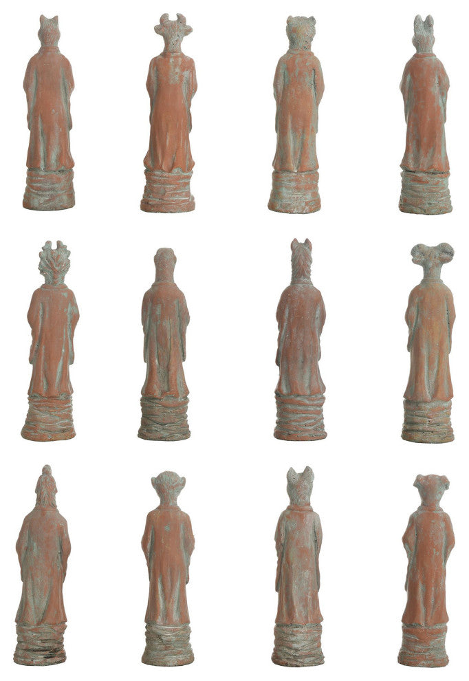 Dann Foley Lifestyle Zodiac Animal Figurines Terracotta Finish Set of 12