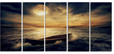 Middle of Ocean after Storm, Floral Canvas Art Print, 60"x28", 5 Panels