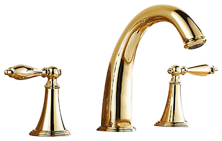 Mina Gold Widespread 3 Holes Double Knobs Bath Sink Faucet