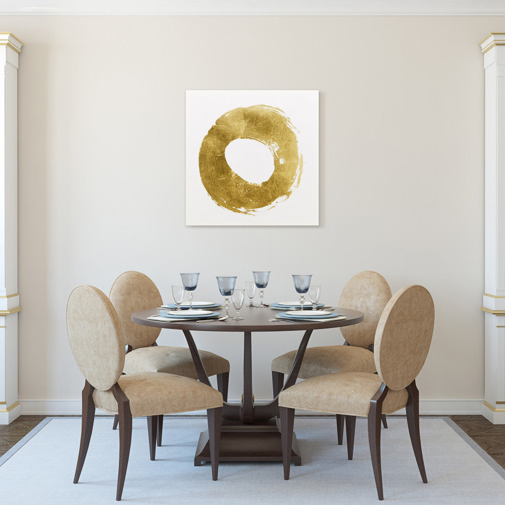 "O" Gallery Wrap Gold Stamped Canvas Wall Art