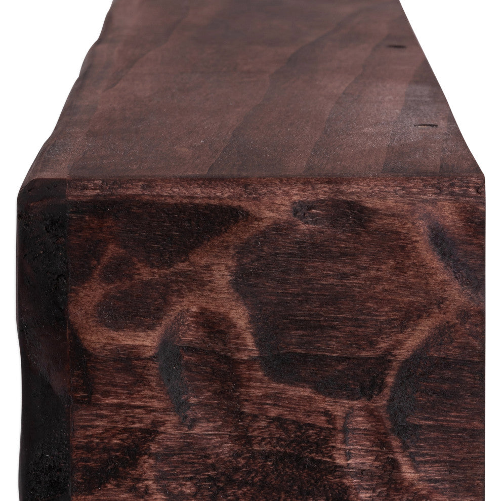 Rough Hewn Fireplace Shelf Mantel, Mahogany, 72"