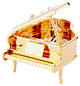 24K Gold Plated Crystal Studded Grand Piano Ornament