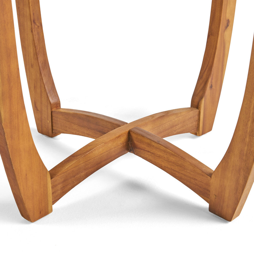 GDF Studio Cathy Outdoor 2-Seater Acacia Wood Bistro Set, Teak