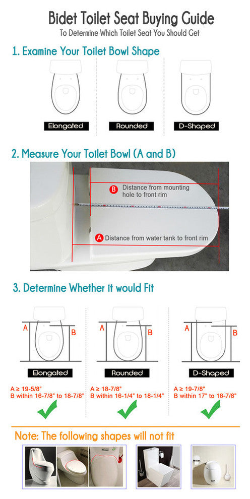 Soft Close Dual Nozzle Non-Electric Bidet Elongated Toilet Seat With T Adapter