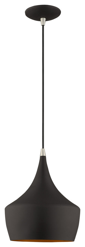 Livex Lighting 1-Light Mini Pendant, Black