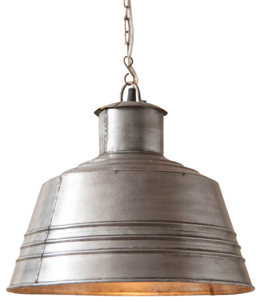 Irvin's Country Tinware Canning Table Pendant, Brushed Tin