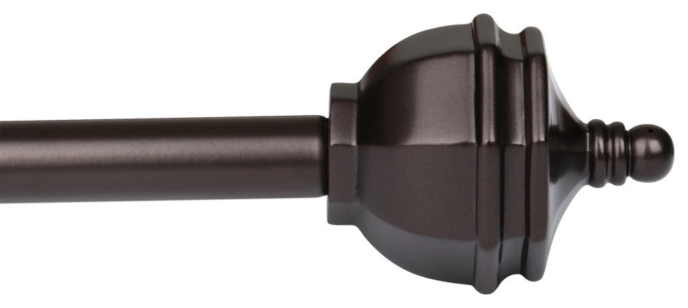 Utopia Alley Curtain Rod With Decorative Urn Finial, 86-120", Bronze