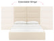 Eliana Cream Velvet Queen Bed - Cream