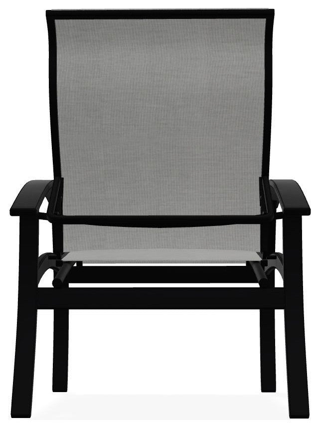 Belle Isle Sling Adjustable Outdoor Dining Chair, Alloy/Black