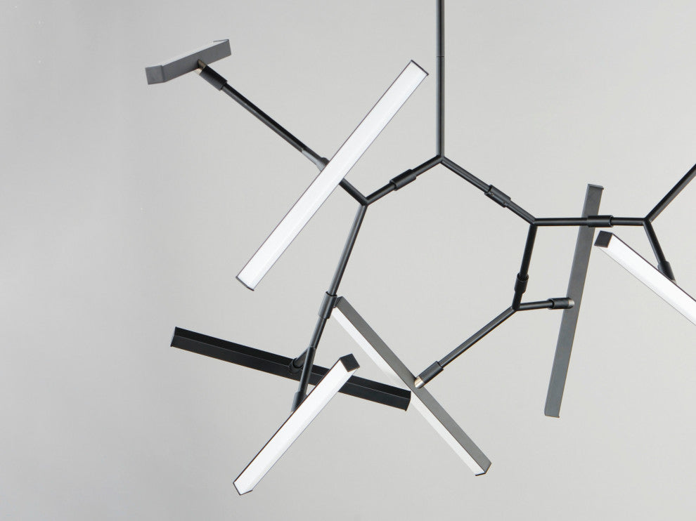 ET2 E21246 Robotica 8 Light 38"W LED Abstract Chandelier - Black